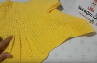Kahve Çekirdeği Yelpaze Yelek/Hırka Modeli