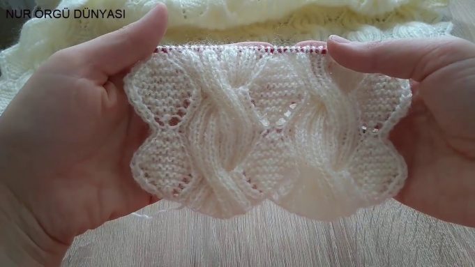 İncili Burgulu Yelek Hırka Kazak Örgü Modeli